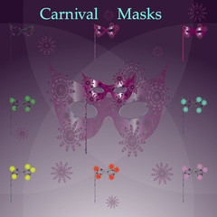 Vintage, carnival masks.