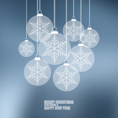 Thin line flat concept christmas balls