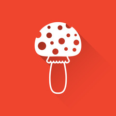 Simple vector amanita flat icon