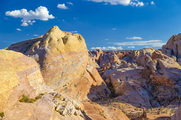 White Domes against deep blue sky in Valley of Fire State Park, Nevada, USA
