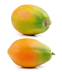 ripe papaya isolated on a white background