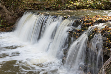 Small waterfall in autumn.