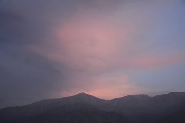 Amazing sunset clouds in Santiago, Chile
