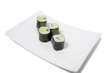 Traditional japanese vegetarian sushi roll.