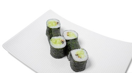 Traditional japanese vegetarian sushi roll.