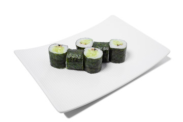 Traditional japanese vegetarian sushi roll.