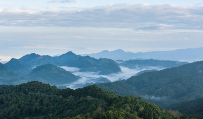 fog and cloud mountain valley landscape