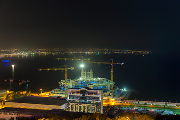 Night view of the city of Baku