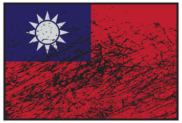 Taiwan Flag Grunged