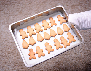 Christmas cookies in baking pan