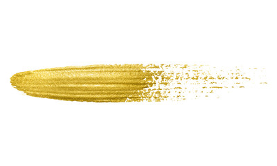 Gold paint brush stroke.