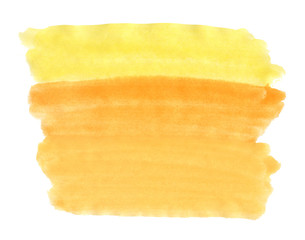 A fragment of the orange and yellow background painted with gouache