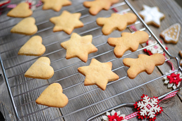 Obraz na płótnie Canvas Closeup of Christmas cookies