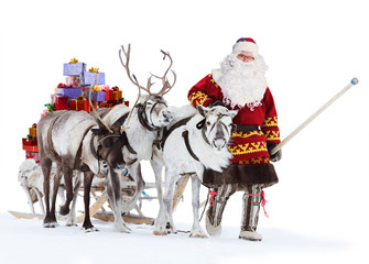 Santa Claus and his reindeer 