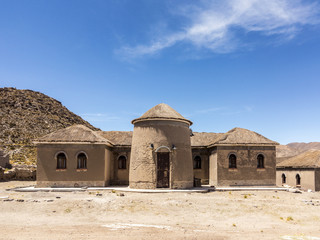 old loam house in the desert at Alcaya in Bolivia