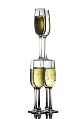 champagne glasses with bubbles
