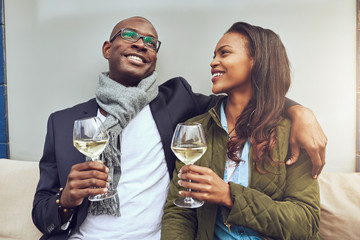 Black couple having a good time