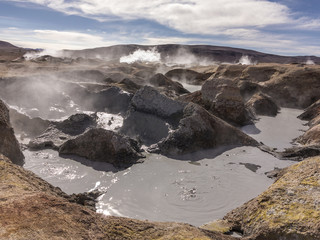 Geyser basin Sol de Manana, Bolivia
