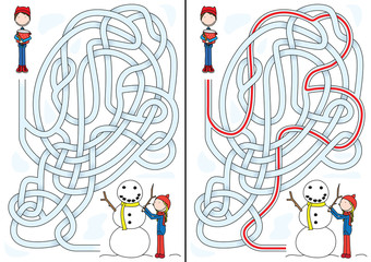 Snowman maze