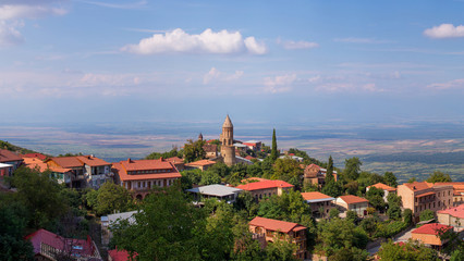 Fototapeta na wymiar View to Sighnaghi (Signagi) old town in Kakheti region, Georgia.