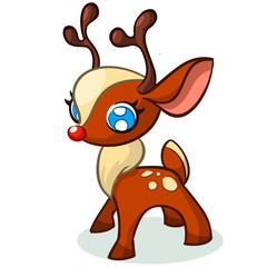Christmas reindeer vector illustration on white background