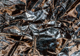 Crumpled wrinkled silver foil