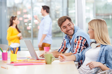 Skillful young designers are working with fun