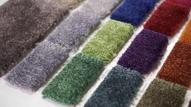 Samples of carpet coverings