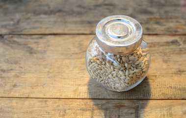 Close up of malt grains