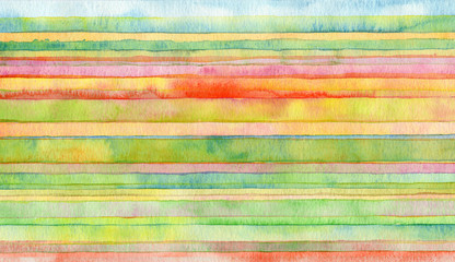 Abstract strip watercolor painted background.