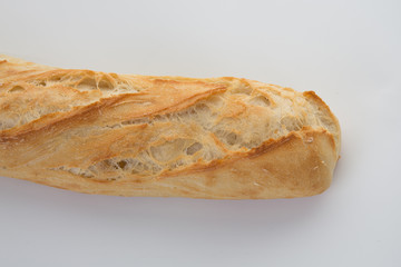 The French baguette isolated on a white background