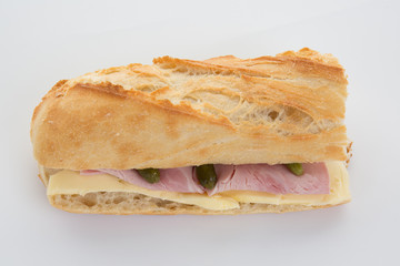 Ham baguette - French bread sandwich ham