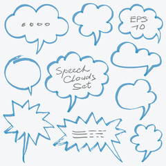 Highlighter Speech Clouds and Bubbles Design Elements