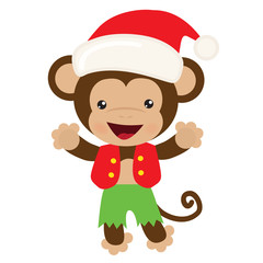 Christmas monkey vector illustration
