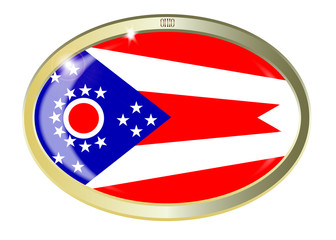 Ohio State Flag Oval Button