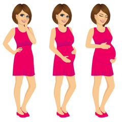 pregnant woman showing pregnancy growing process