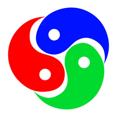 Abstract color yin yang icon.