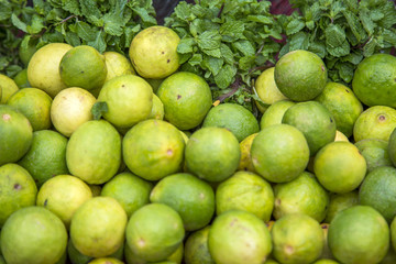 Limes and mint on the market