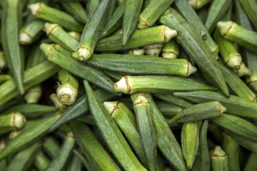 Okra on the market