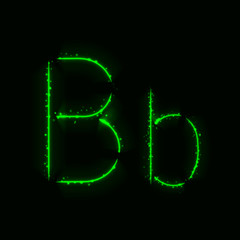 Fototapeta premium Alphabet letters of lights