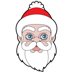 Santa Claus head. Christmas illustration. Vector format