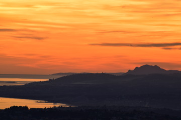 ciel coloré au dessus de l'esterel