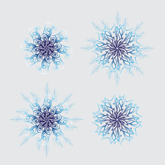 snowflakes vector winter pattern circular ornament for design element