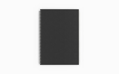 Realistic spiral notepad on white background