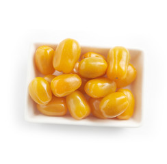 Dish of orange cherry tomatoes
