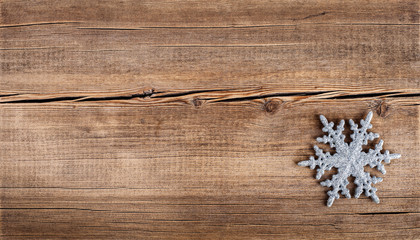 Christmas background. New year decoration on grunge wooden board