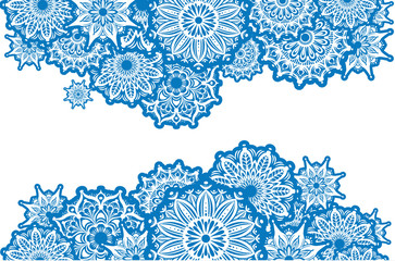 Horizontal Border of white round ornaments