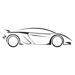 New car silhouette line icon