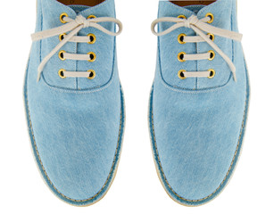 Tip of sport shoes isolated on white