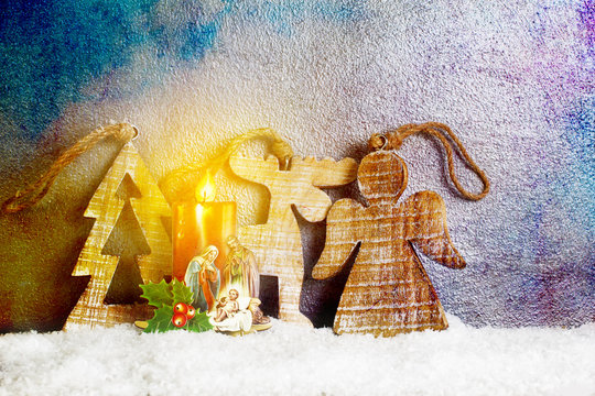 Nativity under Snow - Merry Christmas